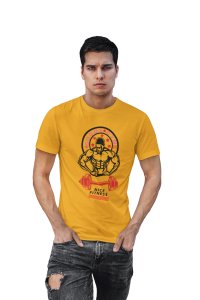 Goods Gym, Nice Fitness, Round Neck Gym Tshirt (Yellow Tshirt) - Clothes for Gym Lovers - Suitable for Gym Going Person - Foremost Gifting Material for Your Friends and Close Ones