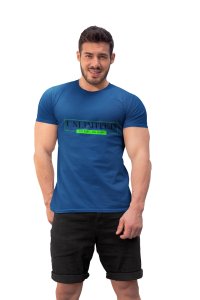 Unlimited Inside The Box, (BG Black and Green), Round Neck Gym Tshirt (Blue Tshirt) - Clothes for Gym Lovers - Suitable for Gym Going Person - Foremost Gifting Material for Your Friends and Close Ones