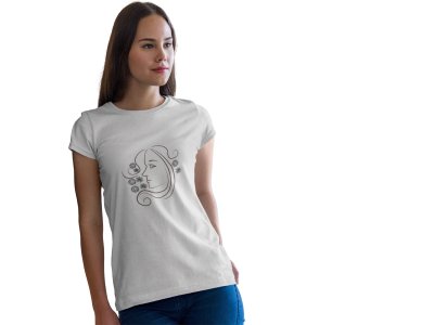 Pretty Women - Line Art for Female - Half Sleeves T-shirt