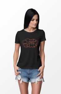 Love in line - Line Art for Female - Half Sleeves T-shirt