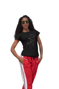 Women Walking - Line Art for Female - Half Sleeves T-shirt