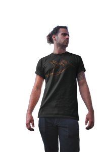 Bird - Line Art for Male - Half Sleeves T-shirt
