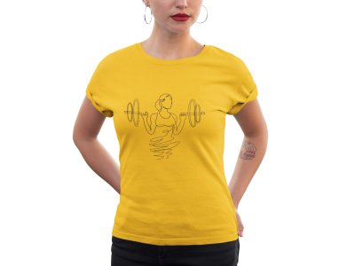 Gym - Line Art for Female - Half Sleeves T-shirt