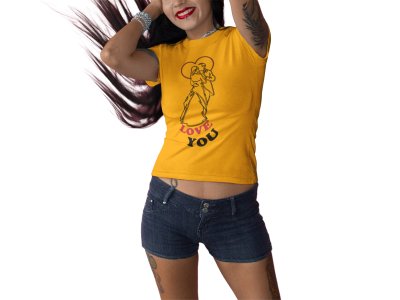 Love YouLove Forever - Line Art for Female - Half Sleeves T-shirt