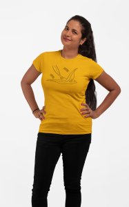 Sparrow - Line Art for Female - Half Sleeves T-shirt