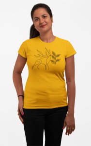 Deer - Line Art for Female - Half Sleeves T-shirt