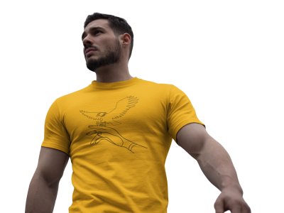 Eagle - Line Art for Male - Half Sleeves T-shirt