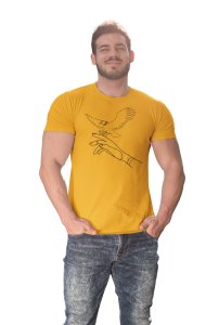 Eagle - Line Art for Male - Half Sleeves T-shirt