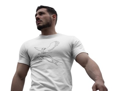 Eagle - Line Art for Male - Half Sleeves T-shirt