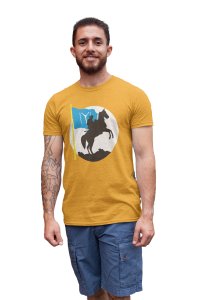 Warrior silhouette - Yellow - The Ertugrul Ghazi - 100% cotton t-shirt for Men with soft feel and a stylish cut