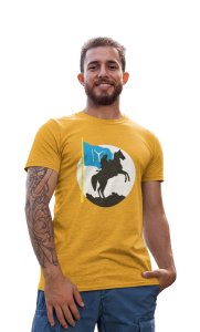 Warrior silhouette - Yellow - The Ertugrul Ghazi - 100% cotton t-shirt for Men with soft feel and a stylish cut