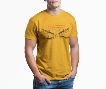 Na Ali se Bada Bahadur - Yellow - The Ertugrul Ghazi - 100% cotton t-shirt for Men with soft feel and a stylish cut