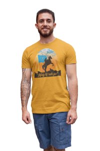Haq ki Raah pe - Yellow - The Ertugrul Ghazi - 100% cotton t-shirt for Men with soft feel and a stylish cut