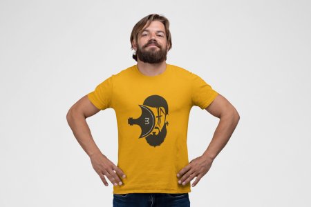 Dirilis face Illustration - Yellow - The Ertugrul Ghazi - 100% cotton t-shirt for Men with soft feel and a stylish cut