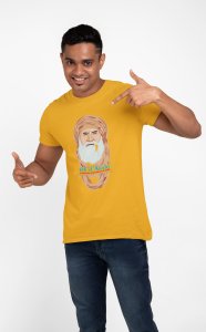 Ibn-UL-ARABI Illustration - Yellow - The Ertugrul Ghazi - 100% cotton t-shirt for Men with soft feel and a stylish cut