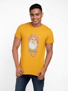 Ibn-UL-ARABI Illustration - Yellow - The Ertugrul Ghazi - 100% cotton t-shirt for Men with soft feel and a stylish cut