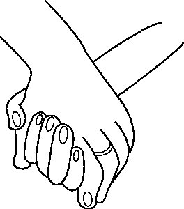 Holding Hands - Line Art for Male - Half Sleeves T-shirt
