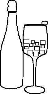 Wine Bottle - Line Art for Male - Half Sleeves T-shirt