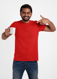 Apple - Line Art for Male - Half Sleeves T-shirt