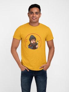 Turgut alp - Character Illustration - Yellow - The Ertugrul Ghazi - 100% cotton t-shirt for Men with soft feel and a stylish cut