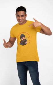 Turgut alp - Character Illustration - Yellow - The Ertugrul Ghazi - 100% cotton t-shirt for Men with soft feel and a stylish cut