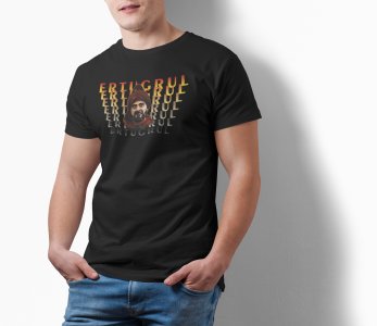 Ertugrul text - Black - The Ertugrul Ghazi - 100% cotton t-shirt for Men with soft feel and a stylish cut