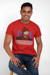 Dirilis - Illustration - Red - The Ertugrul Ghazi - 100% cotton t-shirt for Men with soft feel and a stylish cut