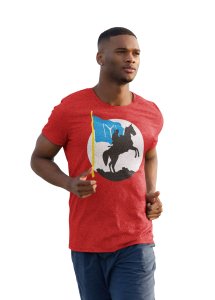 Warrior silhouette - Red - The Ertugrul Ghazi - 100% cotton t-shirt for Men with soft feel and a stylish cut