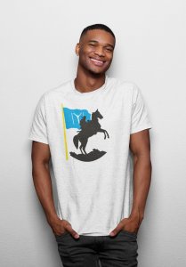 Warrior silhouette - White - The Ertugrul Ghazi - 100% cotton t-shirt for Men with soft feel and a stylish cut