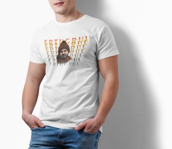 Ertugrul text - White - The Ertugrul Ghazi - 100% cotton t-shirt for Men with soft feel and a stylish cut