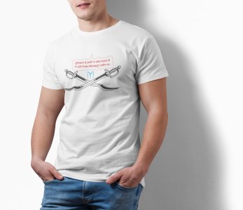 Na Ali se Bada Bahadur - White - The Ertugrul Ghazi - 100% cotton t-shirt for Men with soft feel and a stylish cut