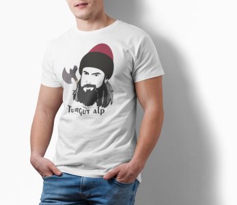 Turgupt Alp Face Illustration - White - The Ertugrul Ghazi - 100% cotton t-shirt for Men with soft feel and a stylish cut