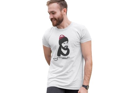 Ertugrul Bey Sword - White - The Ertugrul Ghazi - 100% cotton t-shirt for Men with soft feel and a stylish cut