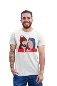 Erhal - White - The Ertugrul Ghazi - 100% cotton t-shirt for Men with soft feel and a stylish cut