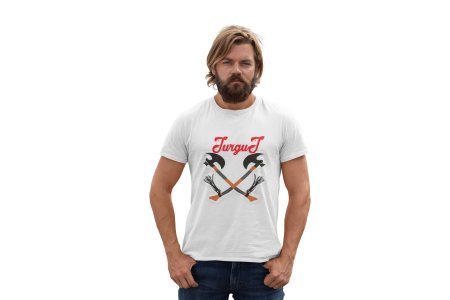 Turgut - White - The Ertugrul Ghazi - 100% cotton t-shirt for Men with soft feel and a stylish cut