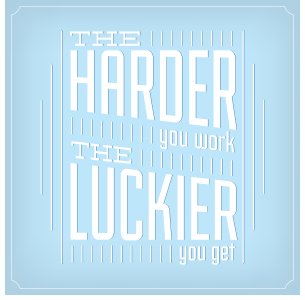 Luck Comes With Hardwork White Round Neck Cotton Half Sleeved Men's T-Shirt with Printed Graphics