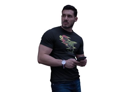 T-rex - dinasour - Black - printed T-shirts -Abstract Funny thoughtful creative illustrations - Men's stylish clothing - Cool tees for boys