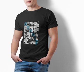 Vertical text- Bernie (6 times) -round crew neck cotton tshirts for men