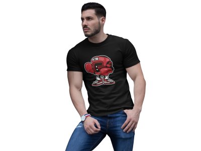 Boxing gloves Illustration -round crew neck cotton tshirts for men