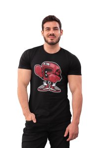 Boxing gloves Illustration -round crew neck cotton tshirts for men