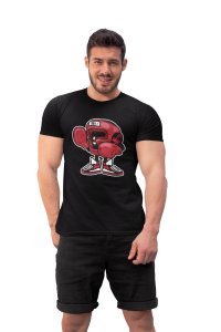 Boxing gloves Illustration -round crew neck cotton tshirts for men