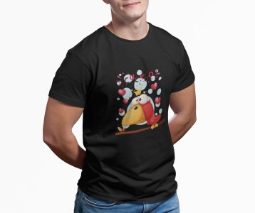 Cuckoo bird Illustration art -round crew neck cotton tshirts for men