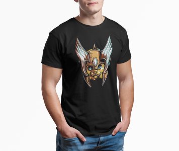 Viking cat -round crew neck cotton tshirts for men