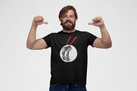 Dinosaur sketch -round crew neck cotton tshirts for men