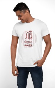 Because i have known sadness - White - printed T-shirts - Men's stylish clothing - Cool tees for boys