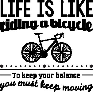Life is like ridig a bycicle - White - printed T-shirts - Men's stylish clothing - Cool tees for boys