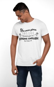 Strong enough - White - printed T-shirts - Men's stylish clothing - Cool tees for boys