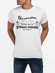 Strong enough - White - printed T-shirts - Men's stylish clothing - Cool tees for boys