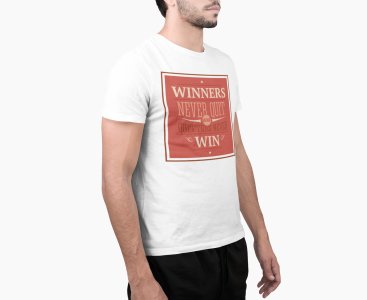 Winners never quite - White - printed T-shirts - Men's stylish clothing - Cool tees for boys