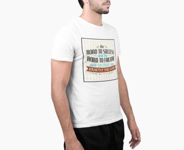 Road to success - White - printed T-shirts - Men's stylish clothing - Cool tees for boys